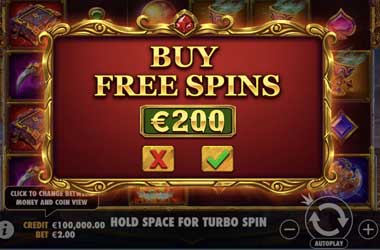 example of a buy a bonus feature on online slot game